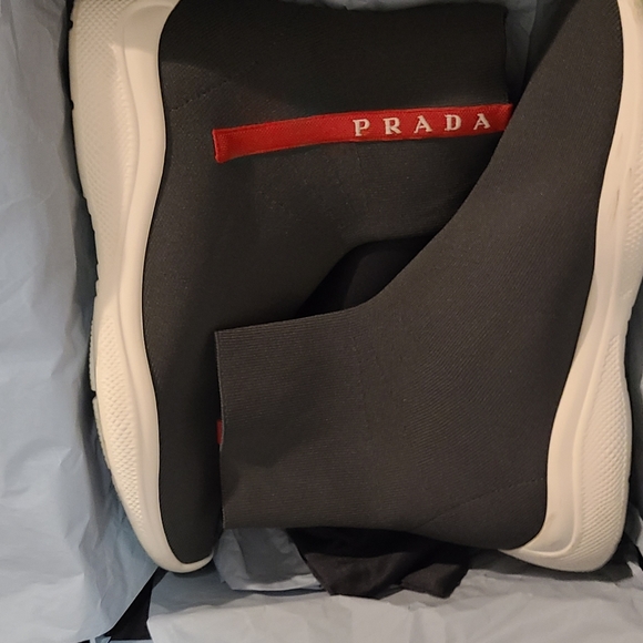 AUTHENTIC PRADA LOGO SOCK SNEAKERS - Picture 1 of 5